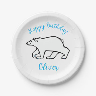 Plato De Papel OSO POLAR gráfico Guay - Cumpleaños feliz - Fiesta