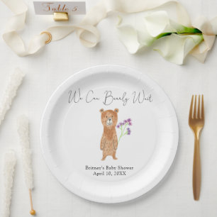 Plato De Papel Oso Teddy - podemos esperar con ansiedad
