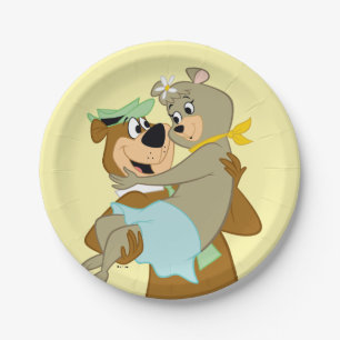 Plato De Papel Oso Yogi Cargando Cindy Bear