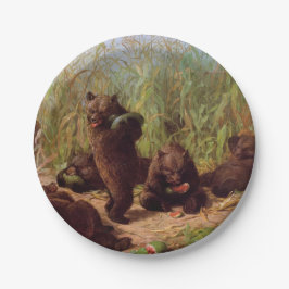 Plato De Papel Osos en el parche de sandía (por W.H. Beard)