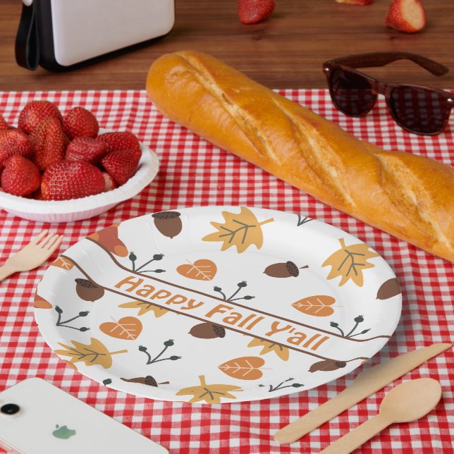 Plato De Papel Otoño (Picnic)