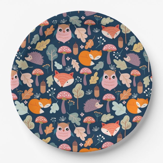 Plato De Papel Otoño/Bosque (Anverso)