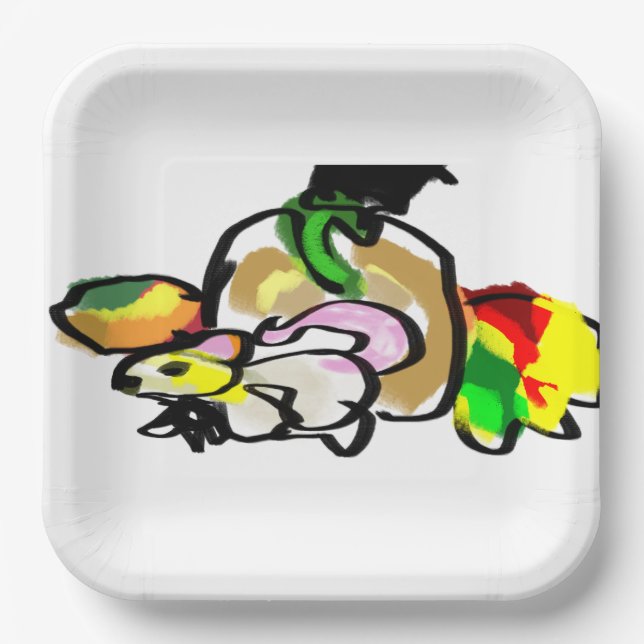 Plato De Papel Otoño del ratón (Anverso)