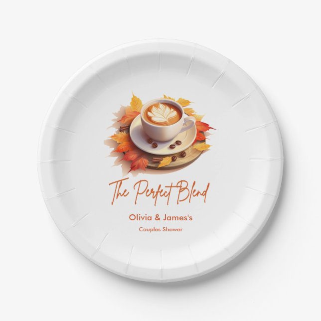 Plato De Papel Otoño El Blend Perfecto Ducha de Parejas  (Anverso)