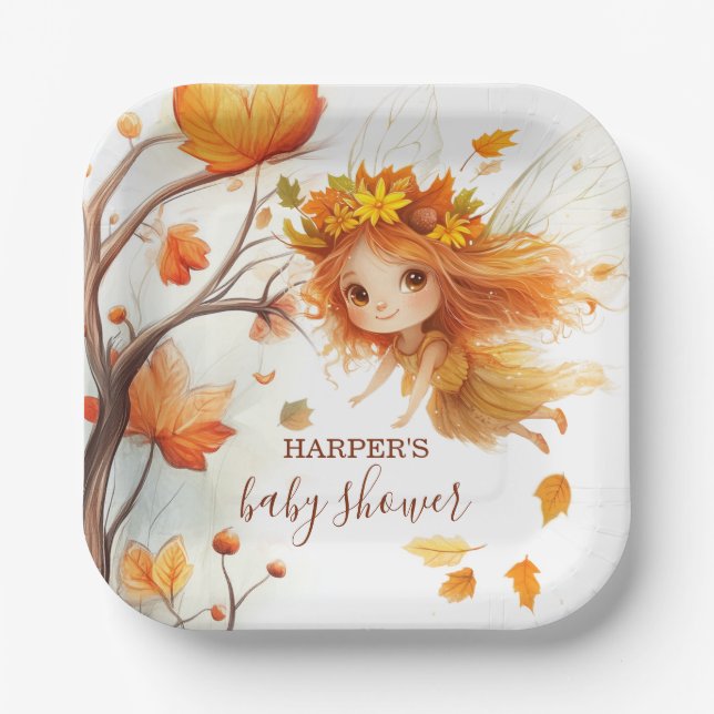 Plato De Papel Otoño Fairy Woodland (Anverso)