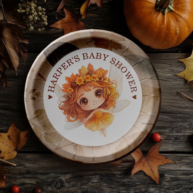 Plato De Papel Otoño Fairy Woodland ( Step into an enchanting autumn forest where fairies flutter, and woodland creatures play. )