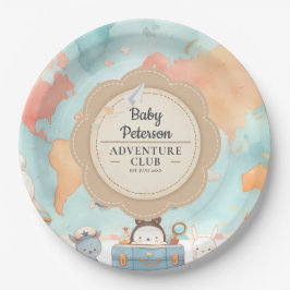 Plato De Papel Our Greatest Adventure Neutral Cute Baby Shower