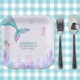 Plato De Papel Our Little Mermaid  Fun Birthday Party 