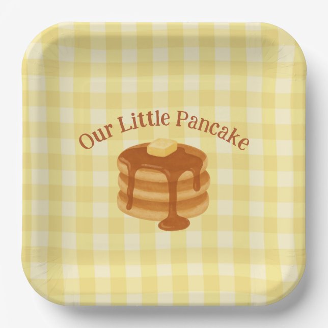 Plato De Papel Our Little Pancake Brunch Theme Baby Shower (Anverso)