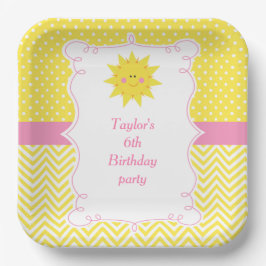 Plato De Papel Our little Sunshine Birthday Thank You