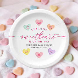 Plato De Papel Our Little Sweetheart Candy Hearts Baby Shower
