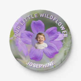 Plato De Papel Our Little Wildflower Purple Geranium Custom Photo
