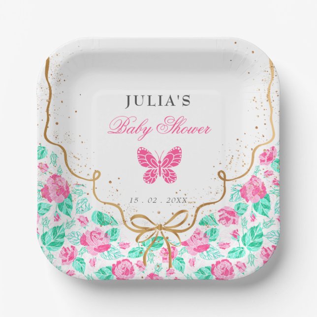 Plato De Papel Our Lovely One Baby Shower (Anverso)