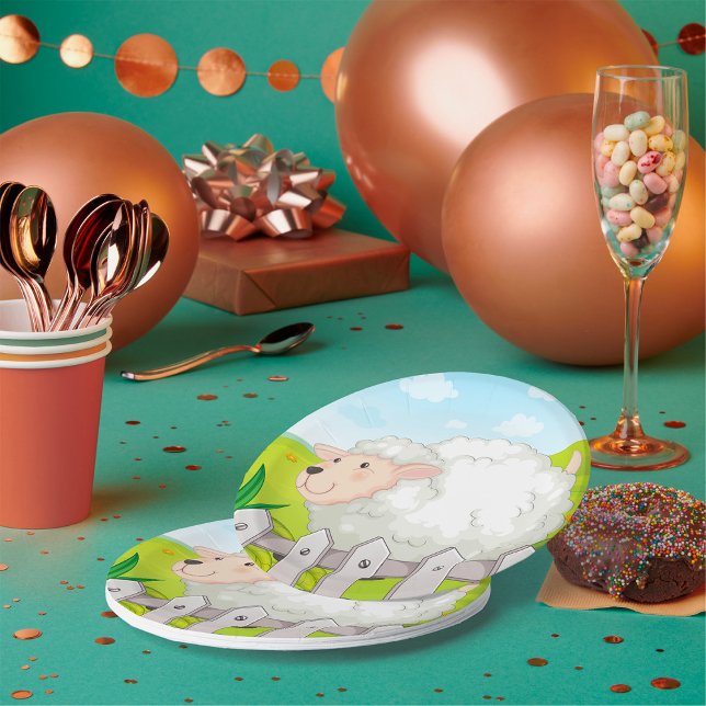 Plato De Papel Oveja sonriente (Subido por el creador)