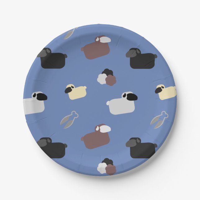 Plato De Papel Ovejas y jaulas (Anverso)