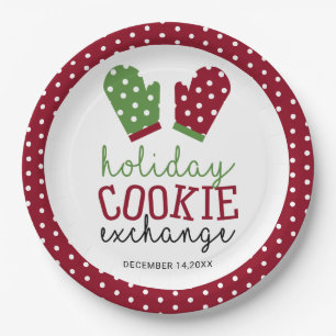 Plato De Papel Oven Mitts Navidades Fiestas de Holiday Cookie Exc