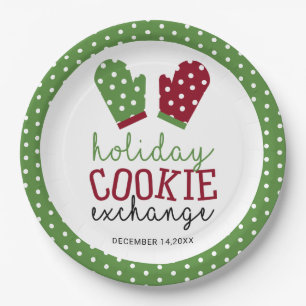 Plato De Papel Oven Mitts Navidades Fiestas de Holiday Cookie Exc