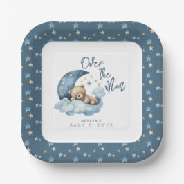 Plato De Papel Over the Moon Baby Shower