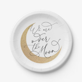 Plato De Papel Over the Moon Baby Shower