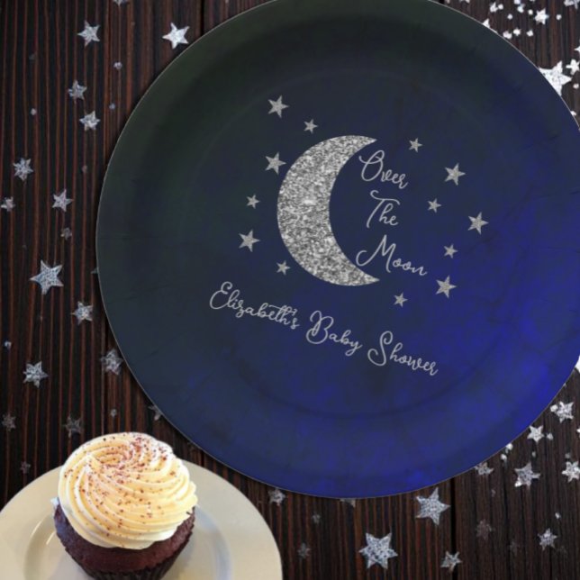 Plato De Papel Over The Moon Baby Shower (Subido por el creador)