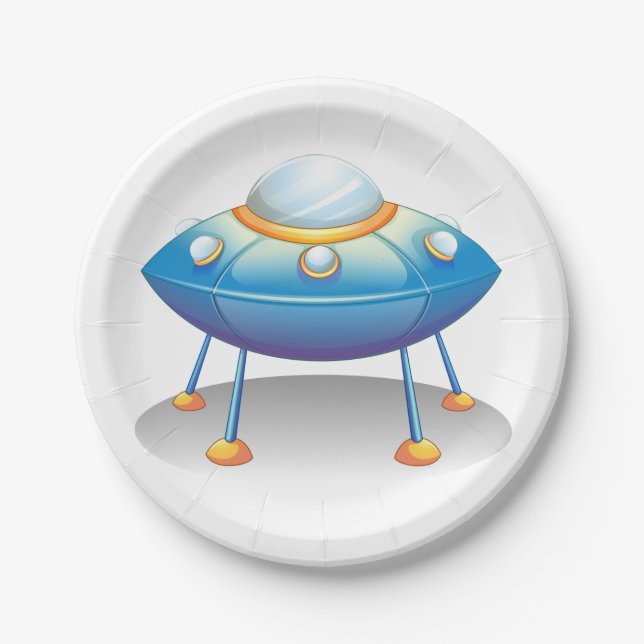 Plato De Papel OVNI Saucer Volador (Anverso)