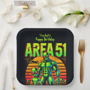 Plato De Papel Ovnis brillantes sobrevuelan Área 51