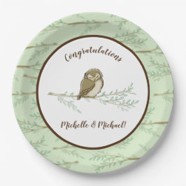 Plato De Papel Owl Baby Shower Woodland