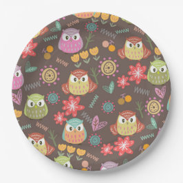 Plato De Papel Owl Brown
