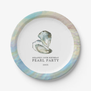 Plato De Papel Oyster Pearl Fiesta Doble Oysters Blanco