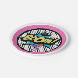 Plato De Papel P.J. Supergirl de tetas, placas de papel 7" - Afro