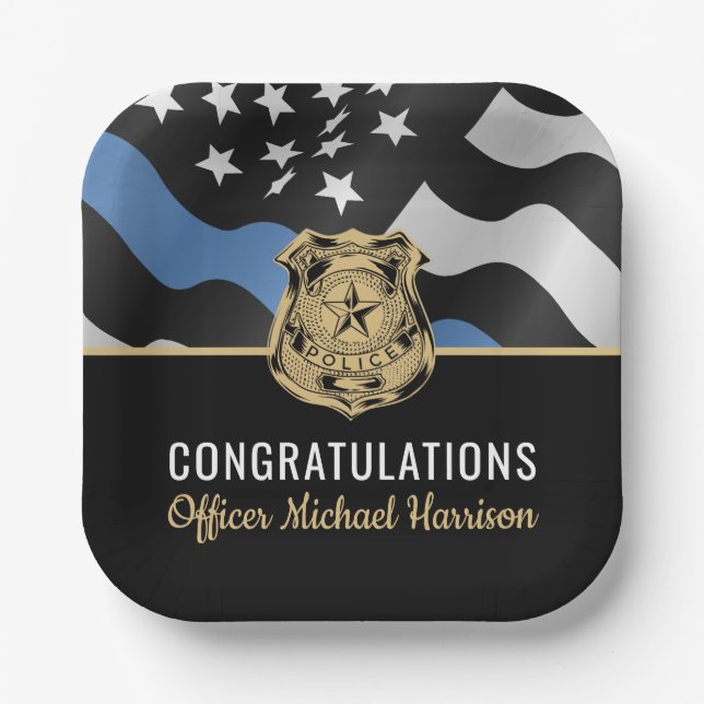 Plato De Papel Pabellón policial de graduación (Anverso)