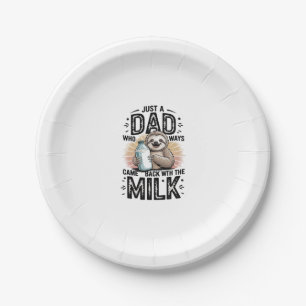 Plato De Papel padre e hijo con diseño gráfico de lana de leche-0