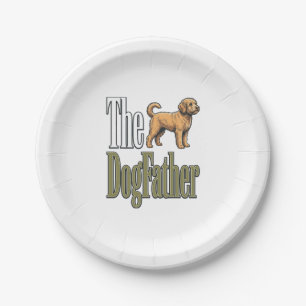 Plato De Papel Padre Perro Grabado Vintage Diseño Amante de los P