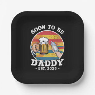 Plato De Papel Padre Pronto 2025 Primer Padre 2025 Retro