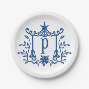 Plato De Papel Pagoda moda Monograma P Placa de papel