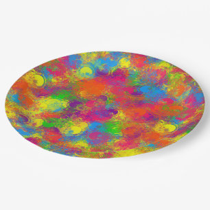 Plato De Papel Paint CKC Can Florals-PAPER FIESTAS PLATES