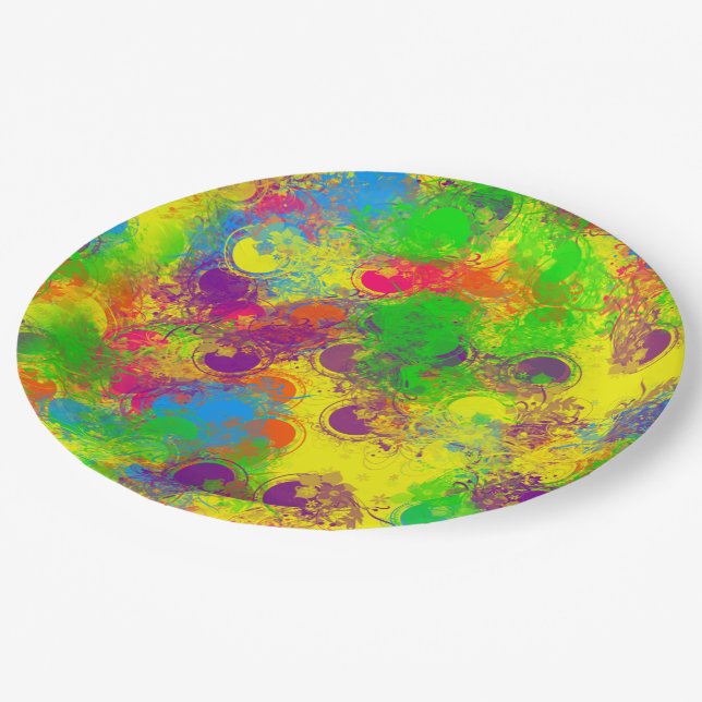 Plato De Papel Paint CKC Can Florals-Paper Plates (Angular)