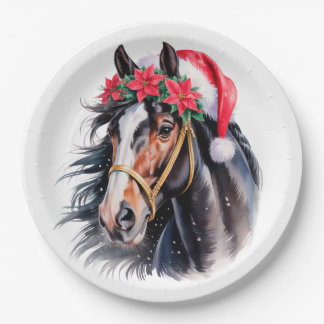 Plato De Papel Paint Horse Christmas Paper Plate