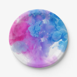 Plato De Papel Paint Plumes