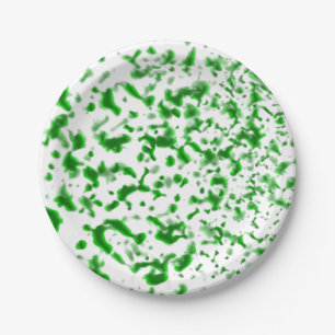 Plato De Papel Paint Spatter Green