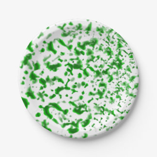 Plato De Papel Paint Spatter Green