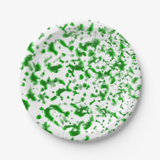 Plato De Papel Paint Spatter Green (Anverso)