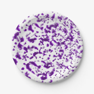 Plato De Papel Paint Spatter Purple