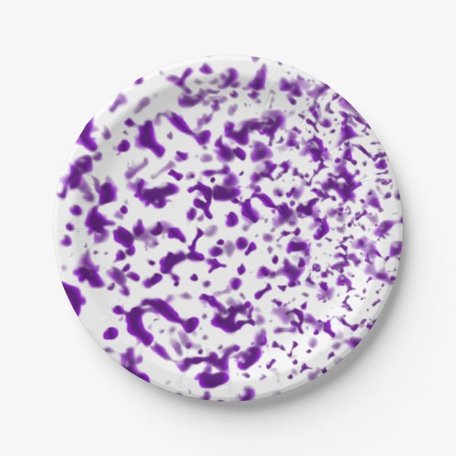 Plato De Papel Paint Spatter Purple (Anverso)