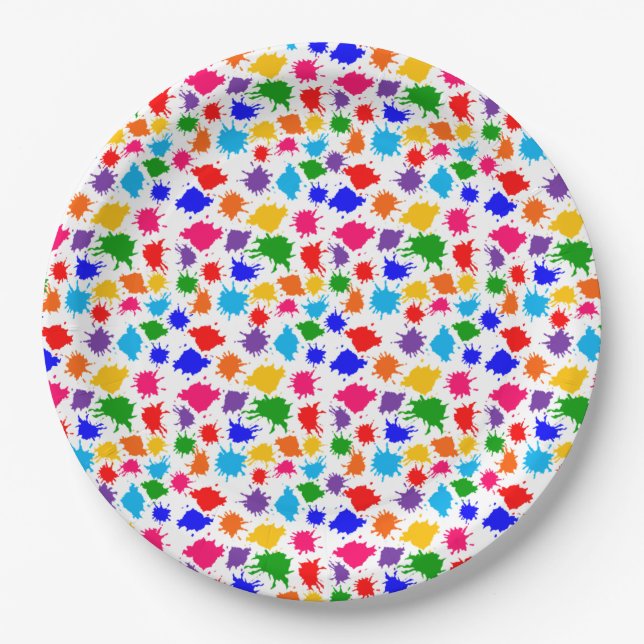 Plato De Papel Paint Splats (Anverso)