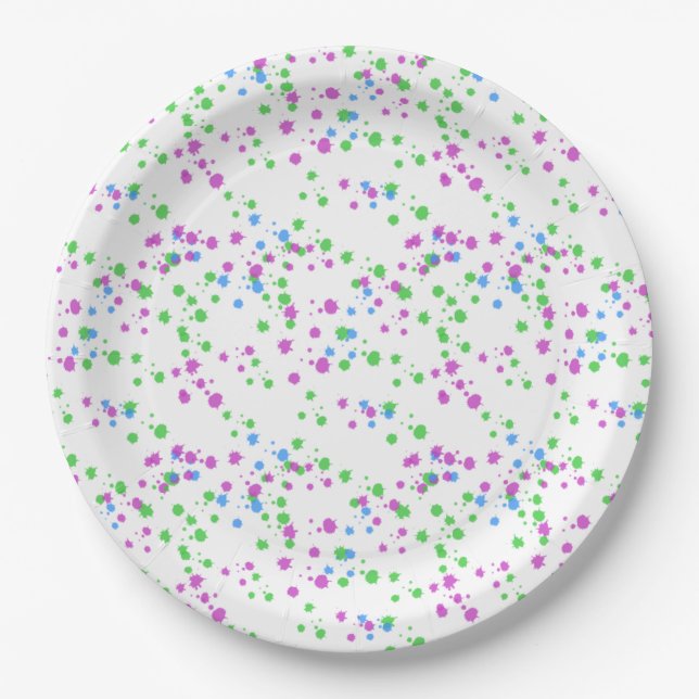Plato De Papel Paint Splatter (Anverso)