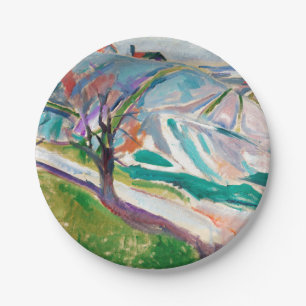 Plato De Papel Paintaje paisajístico Edward Munch