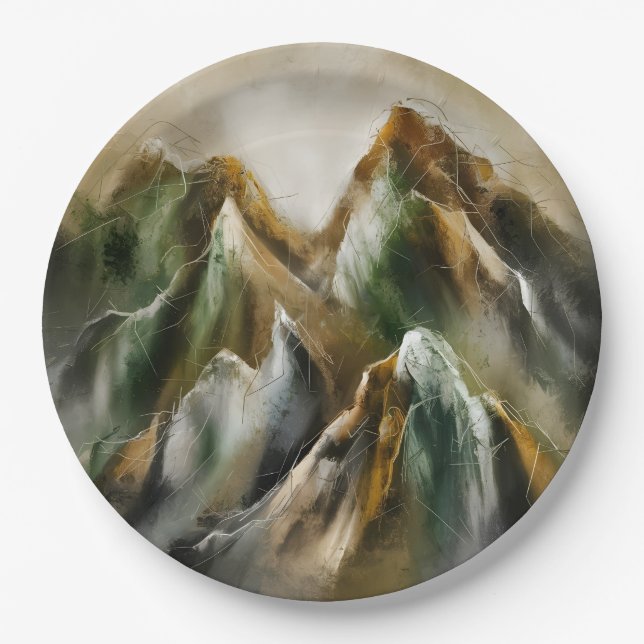 Plato De Papel Painted Mountains  (Anverso)