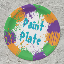 Plato De Papel Painting Party Kids Birthday Paint Plate