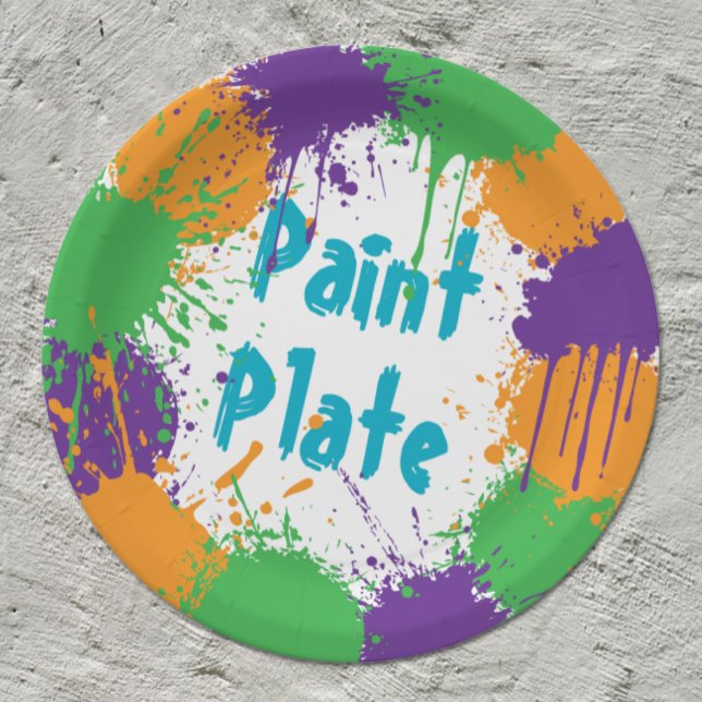 Plato De Papel Painting Party Kids Birthday Paint Plate (Subido por el creador)
